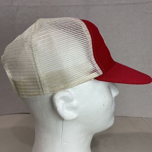 Vintage Liquid Hat SnapBack Adjustable Cap Trucker Style Red White Mesh - Picture 2 of 8